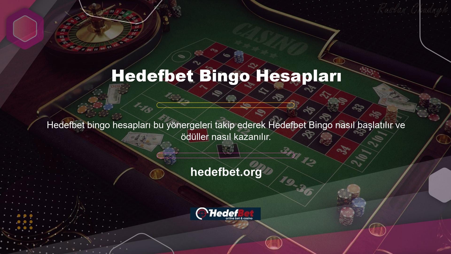 Şu anda en popüler casino oyunlarından biri Hedefbet Bingo'dur